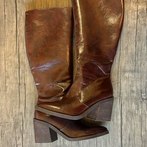 Steve Madden Dextra Knee High Boots, Brown, Size 9